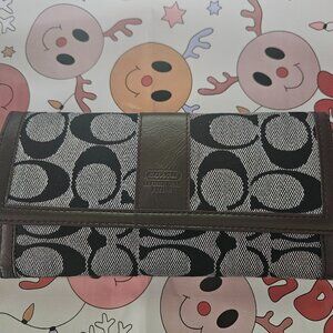 COACH Brown and Tan Monogram Signature